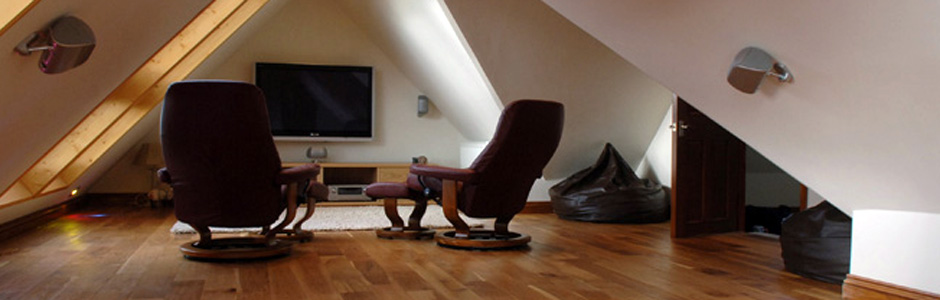 Home cinema in loft conversion